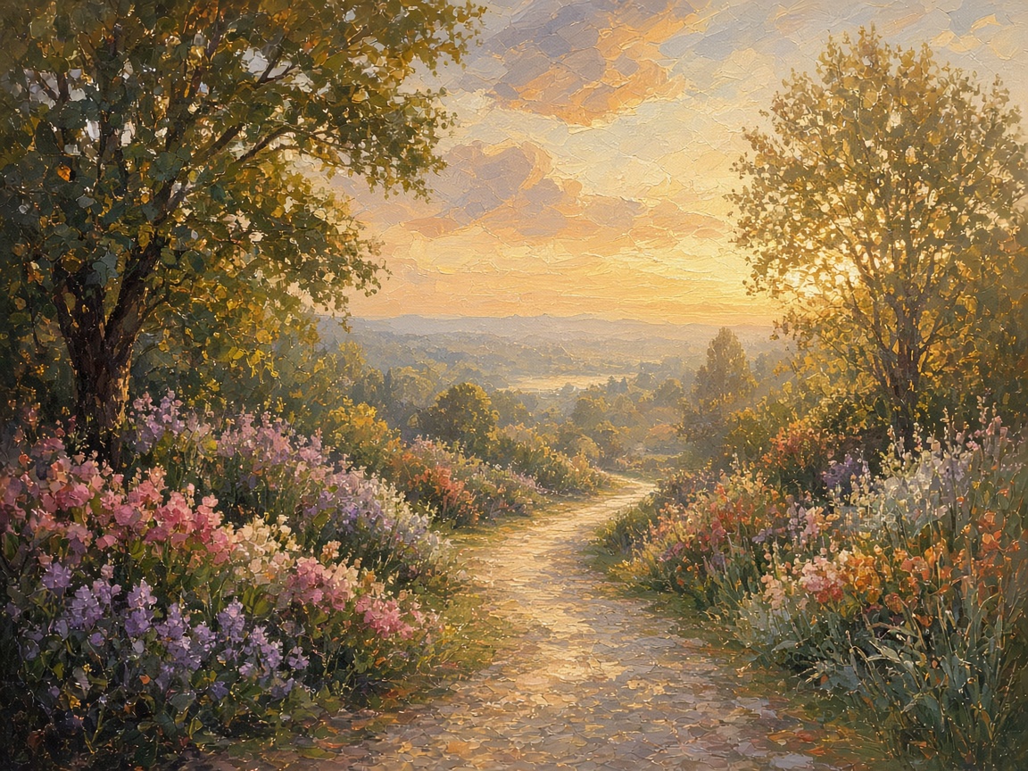 A painting of an imagined wedding landscape